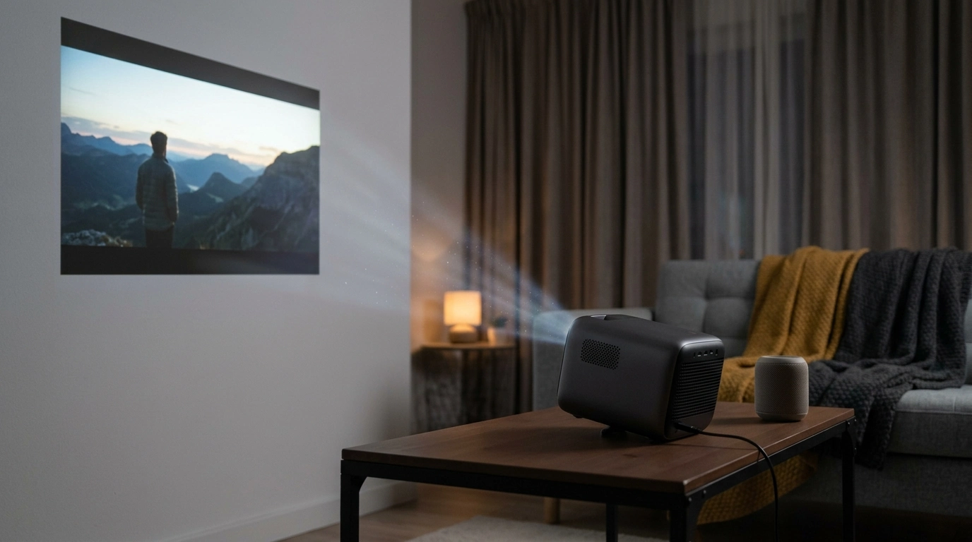 Android 13 Mini Projector: 1080P, WiFi, Bluetooth